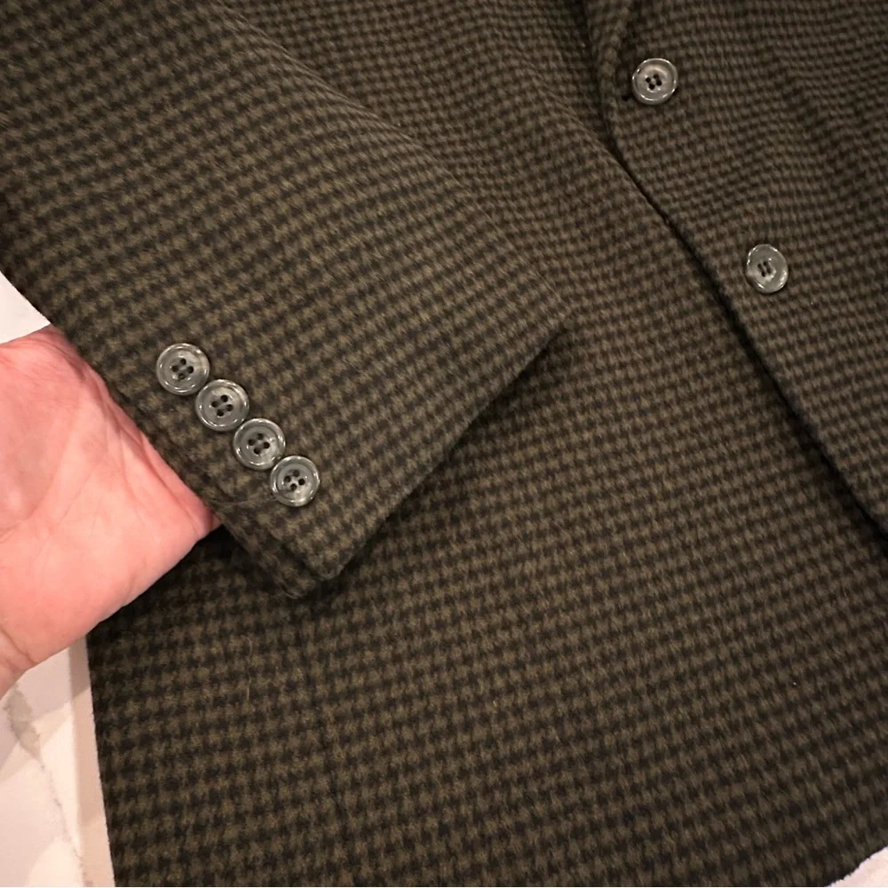Zylos George Machado Cashmere Houndstooth Blazer Mens 42R Sport Coat Jacket